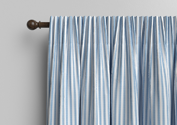 Lace Stripes, Vintage Blue - Made to Measure Curtains - Image 10